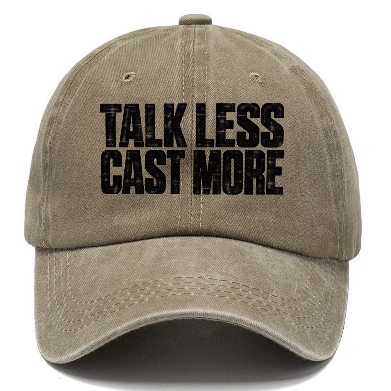 Talk Less Cast More Fishing Club Classic Cap – Warm Sand
