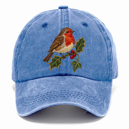 British Robin Holly And Ivy Uk Culture Heritage Classic Cap – Summer Sky