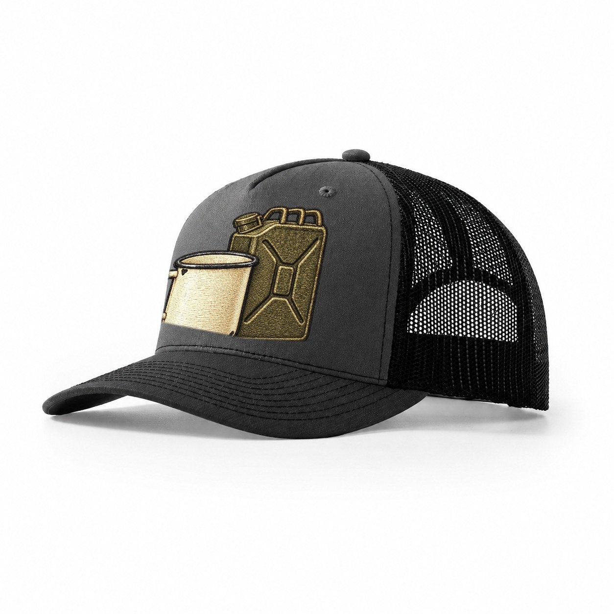 Enamel Camp Mug And Fuel Can Off Roading And Overlanding Trucker Hat – Dark Grey Black