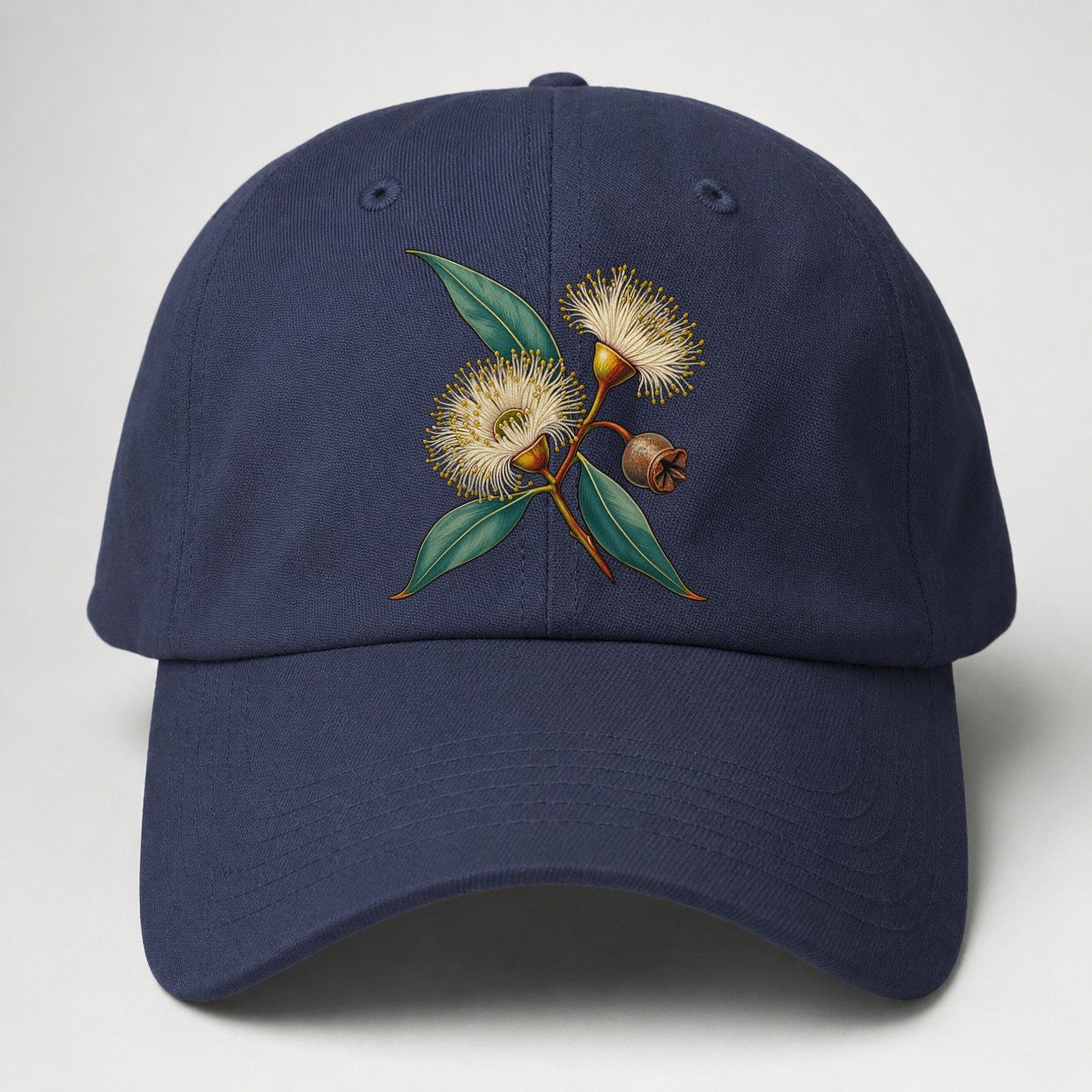 Tasmania Blue Gum Blossom And Capsule Australia Cultural Icons Baseball Cap – Twilight Navy