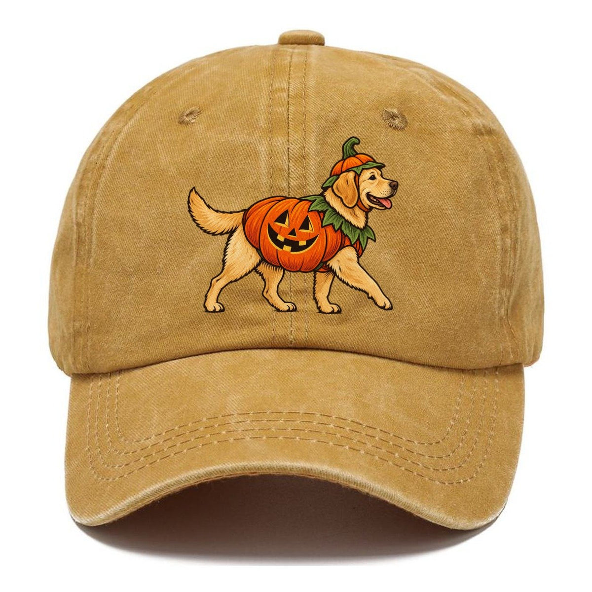 One Labrador Retriever In Halloween Costume Jack O Lantern Pumpkin Costume With Carved Smile Halloween Dog Parade Classic Cap – Golden Harvest