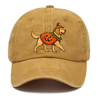 One Labrador Retriever In Halloween Costume Jack O Lantern Pumpkin Costume With Carved Smile Halloween Dog Parade Classic Cap – Golden Harvest