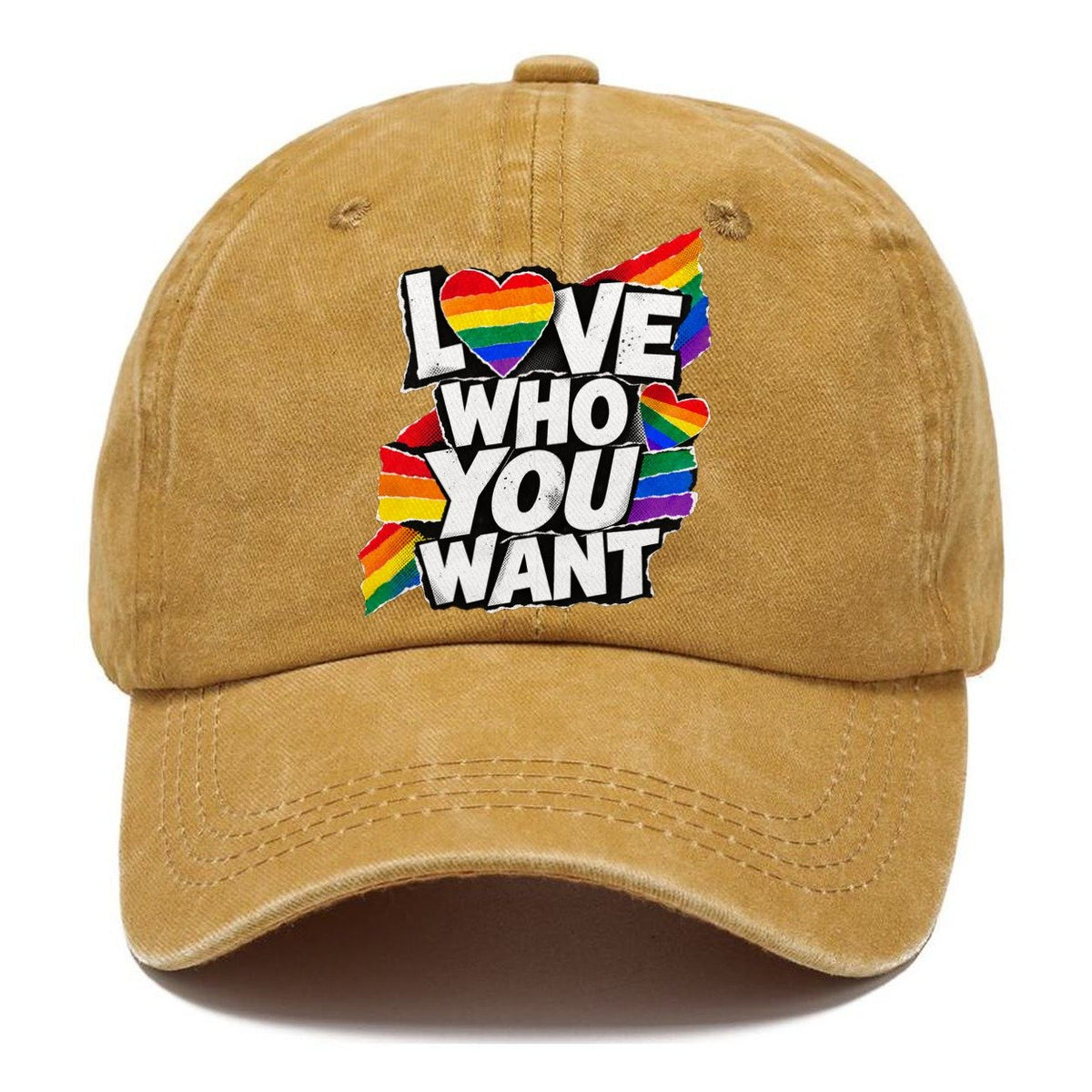 Love Who You Want Rainbow Heart Classic Cap – Golden Harvest