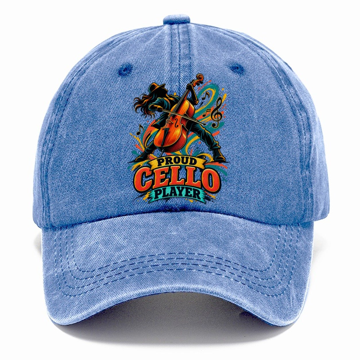 Proud Cello Player Music Instruments Classic Cap – Summer Sky