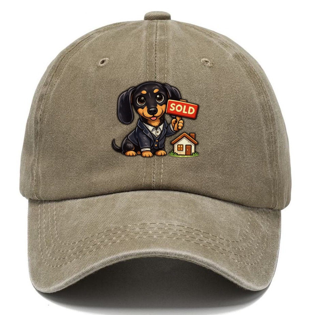 Dachshund Realtor Sold Sign Classic Cap – Warm Sand