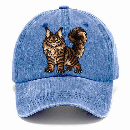 Maine Coon Standing Proud Peeking Cats Classic Cap – Summer Sky
