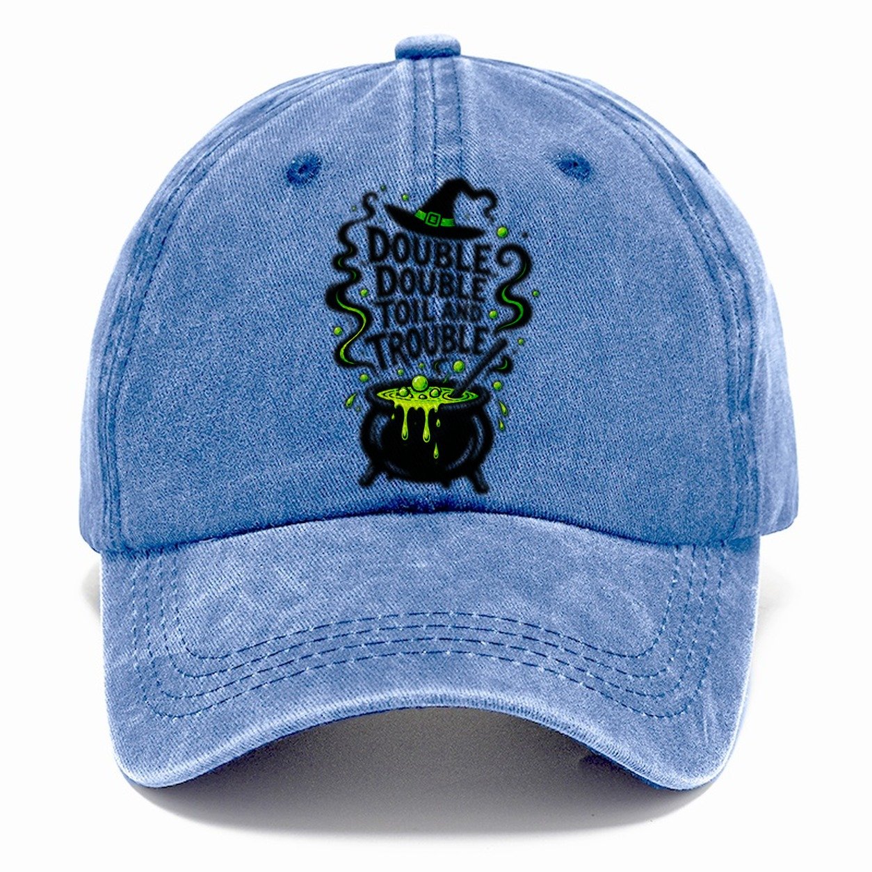 Double Double Toil And Trouble Slogan Witch Magic Classic Cap – Summer Sky
