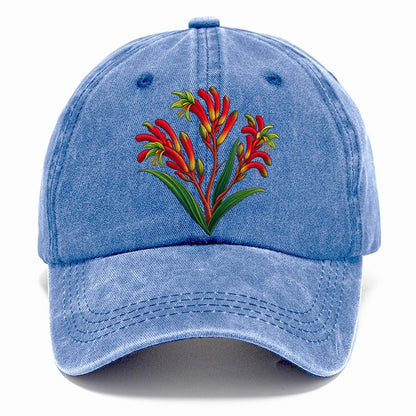 Western Australia Red And Green Kangaroo Paw Australia Cultural Icons Classic Cap – Summer Sky