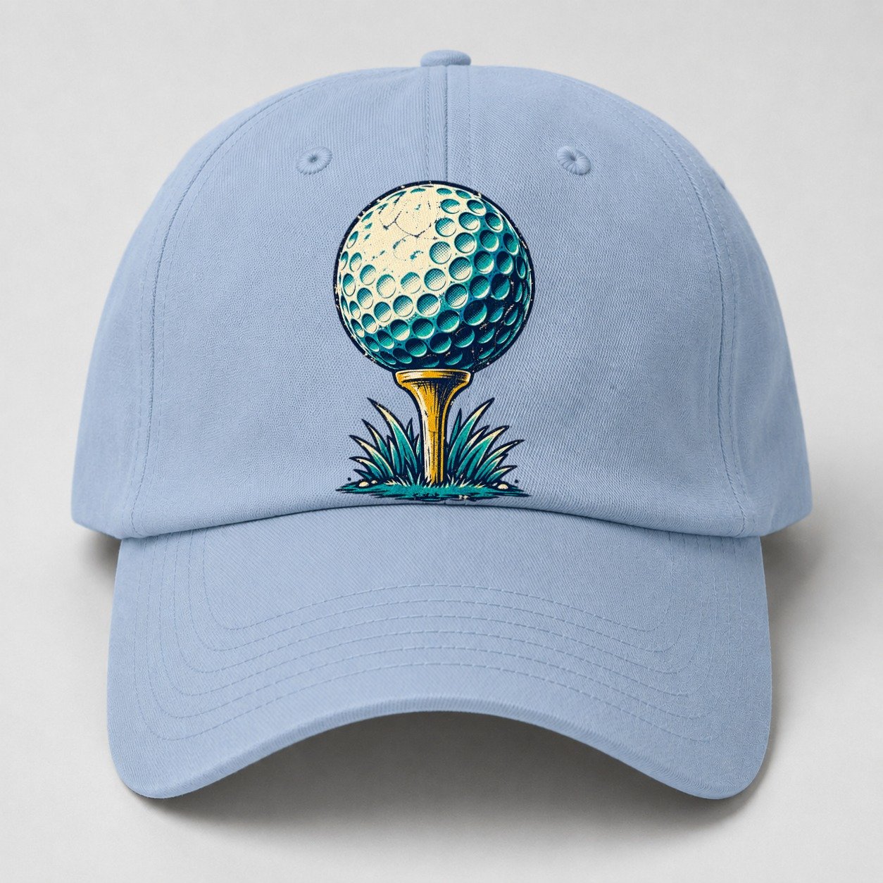 Tee And Ball Mark Golf Life Baseball Cap – Light Blue