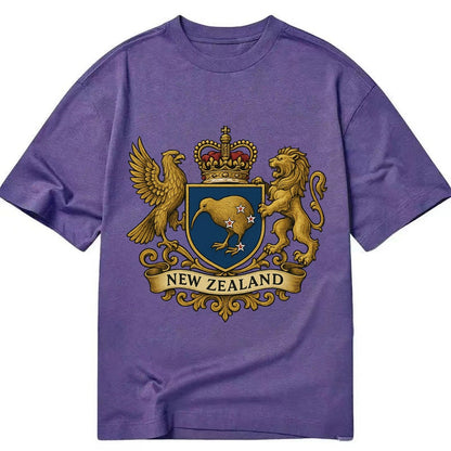 New Zealand Heritage Badge Kiwi With Southern Cross Styling Classic T-shirt – Purple