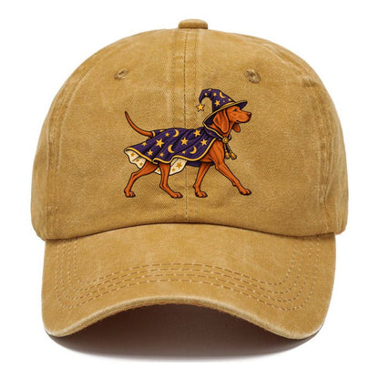 One Vizsla In Halloween Costume Wizard Costume With A Starry Robe And Pointed Hat Halloween Dog Parade Classic Cap – Golden Harvest