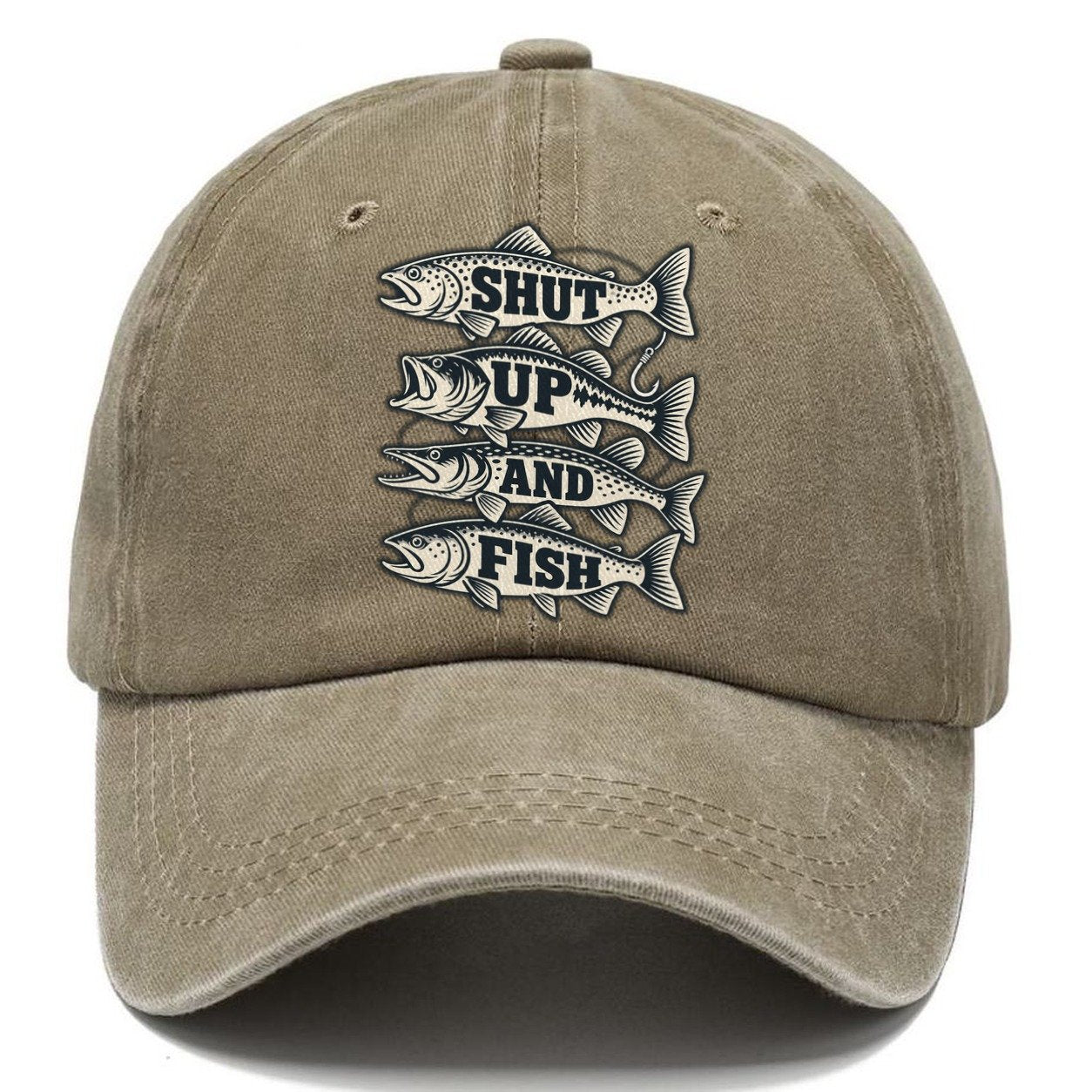 Shut Up And Fish Fishing Elegant Classic Cap – Warm Sand