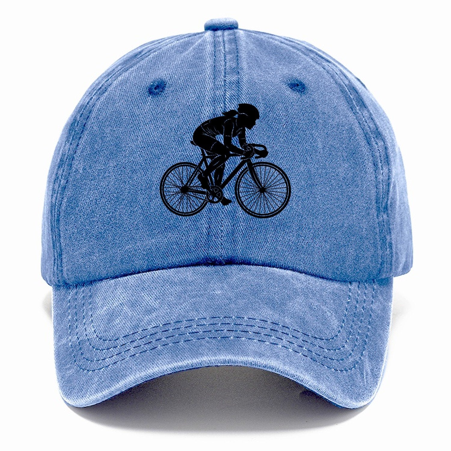 Cyclist Silhouette Classic Cap – Summer Sky