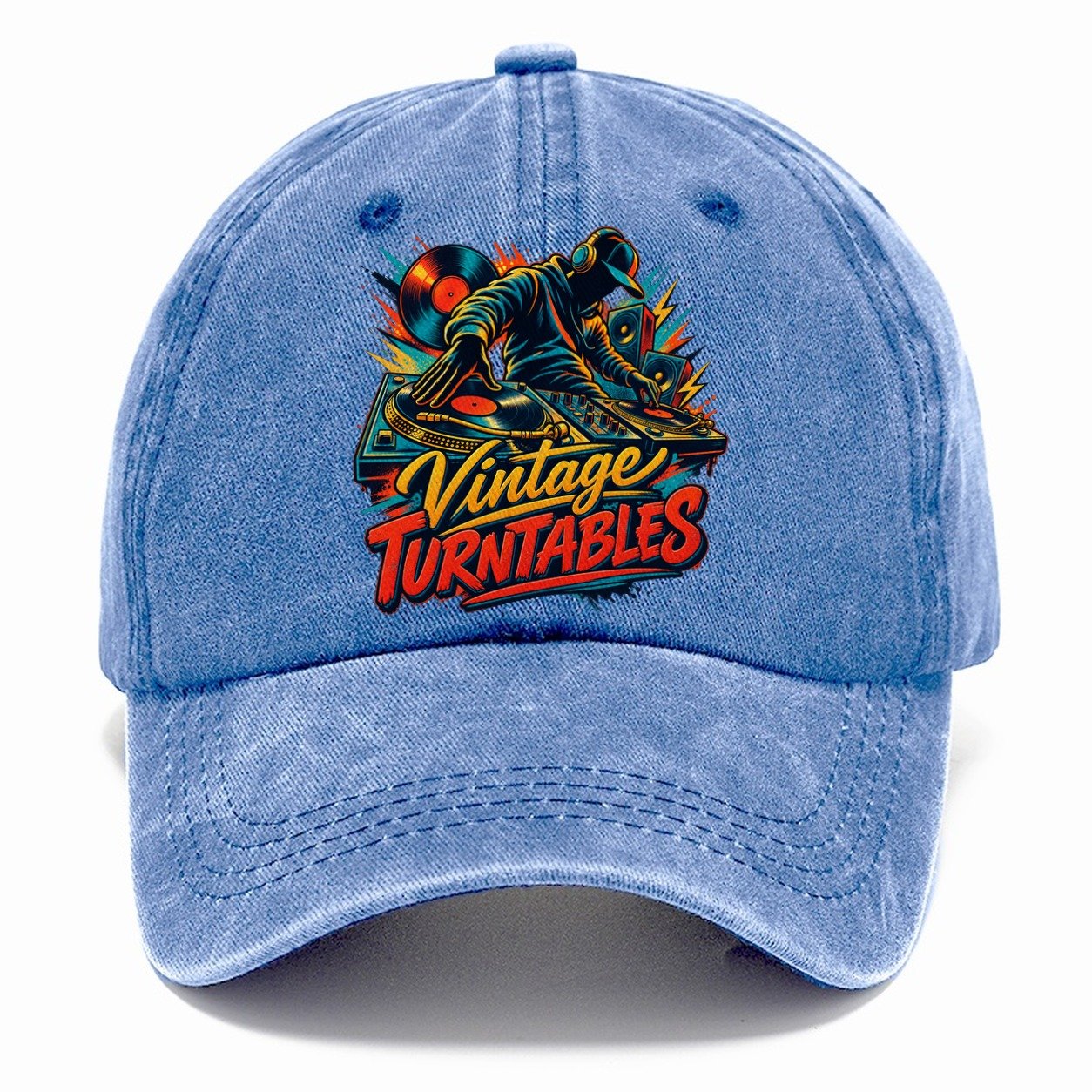 Vintage Turntables Music Instruments Classic Cap – Summer Sky