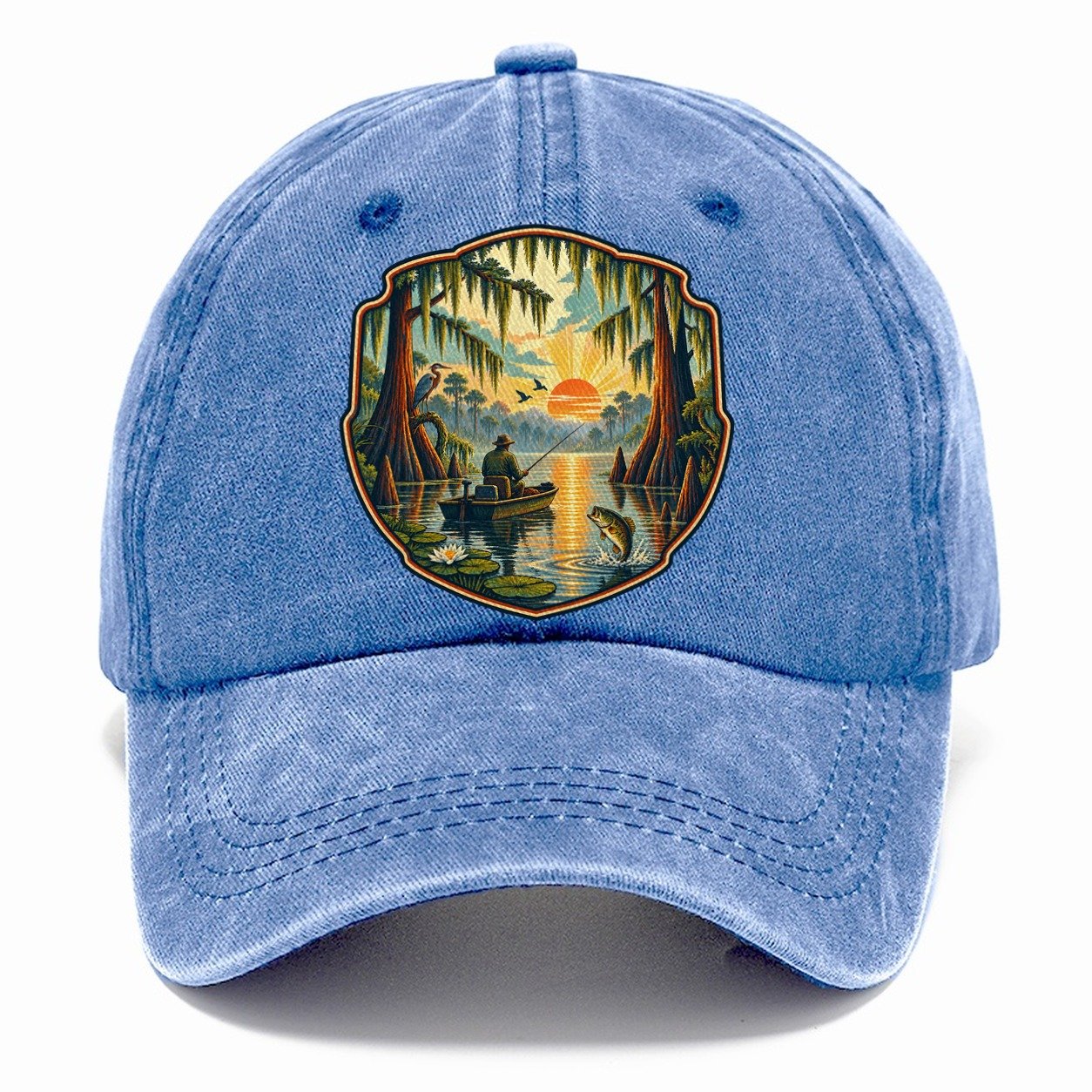 Bayou Cypress Still Water Fishing Club Classic Cap – Summer Sky