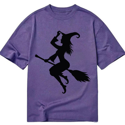 202308151409 Witch On Broom 4 Classic T-shirt – Purple
