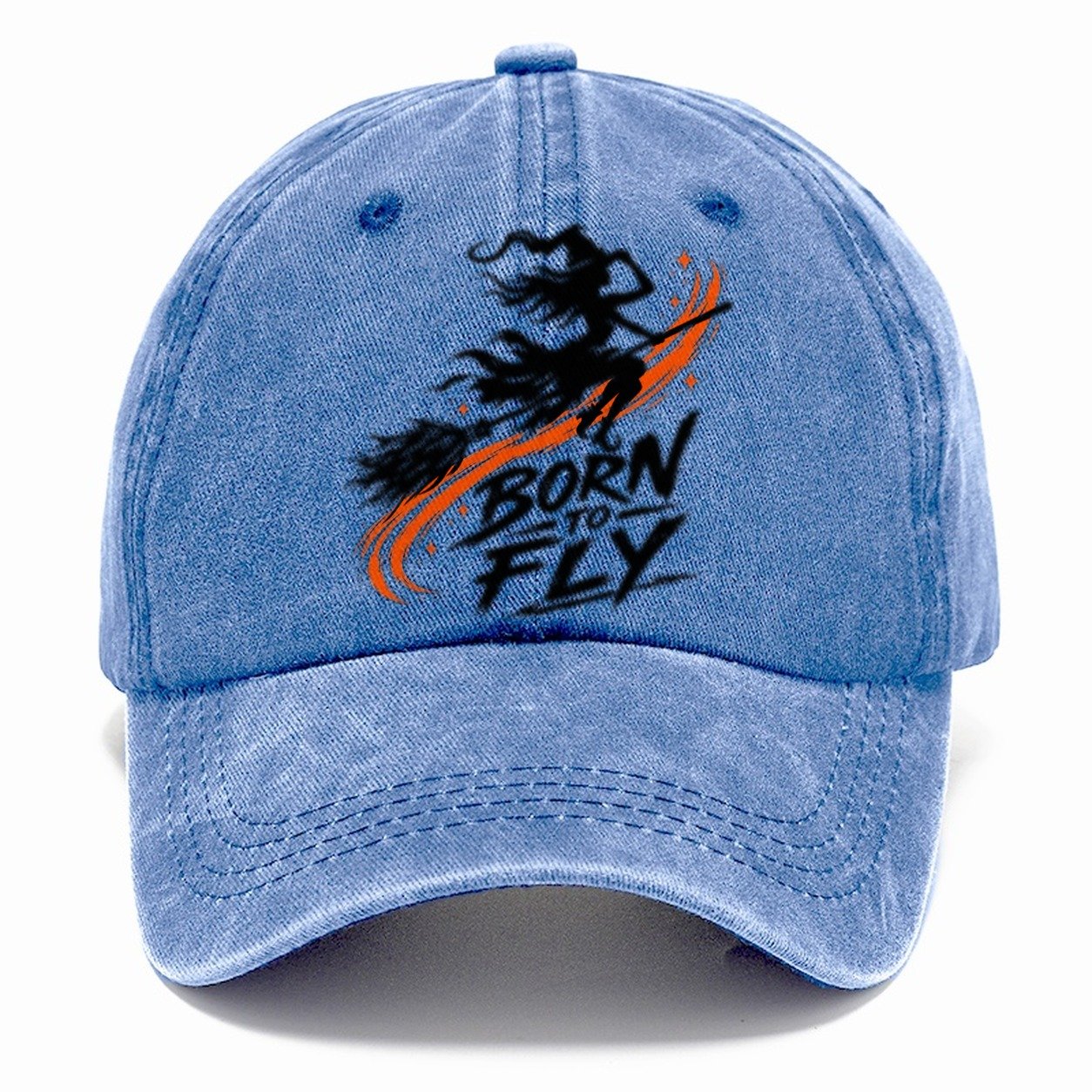 Born To Fly Slogan Witch Magic Classic Cap – Summer Sky