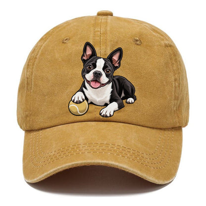 Kindred Boston Terrier Lying Down Top Breeds Classic Cap – Golden Harvest