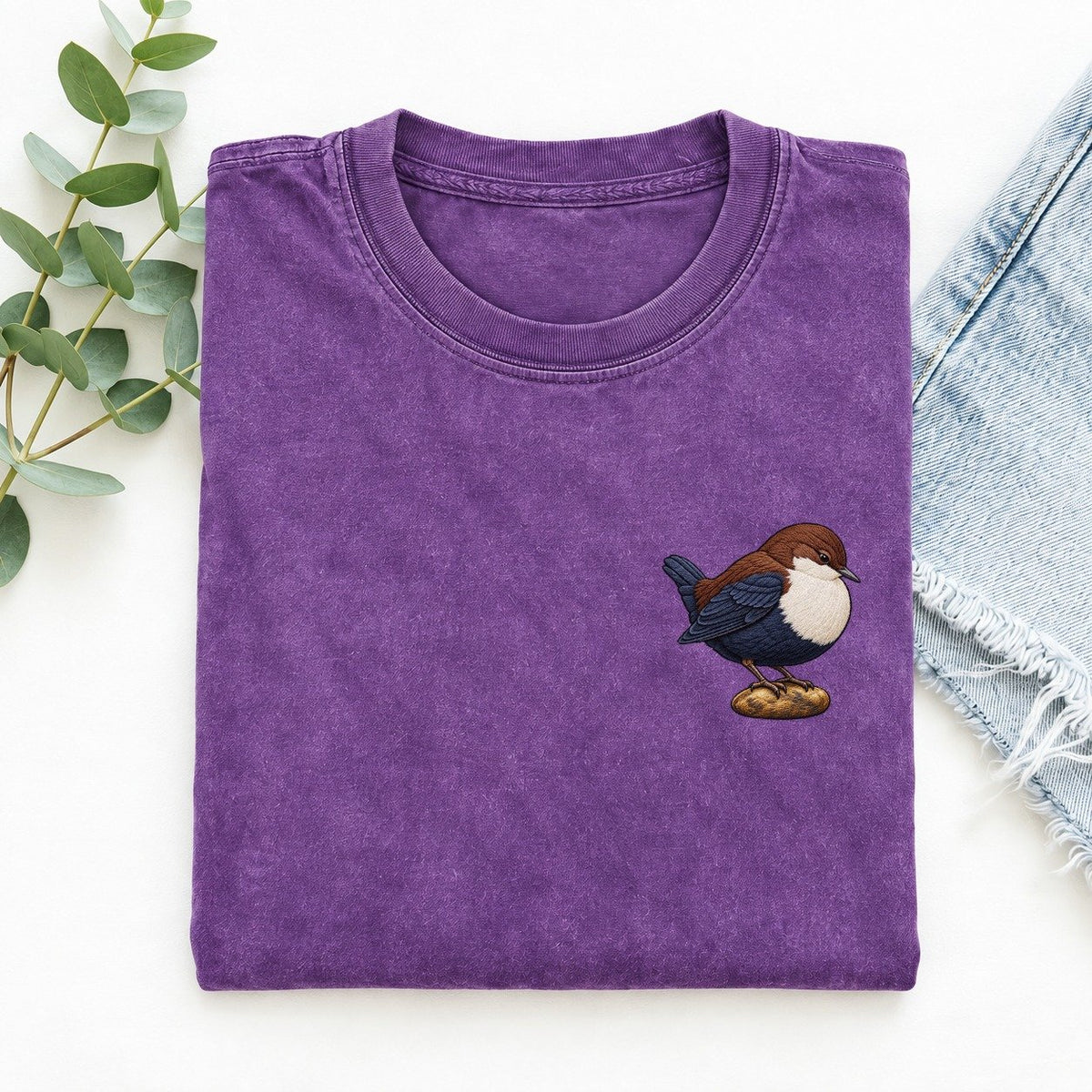 Dipper River Poise Left Chest Vintage T-shirt – Purple