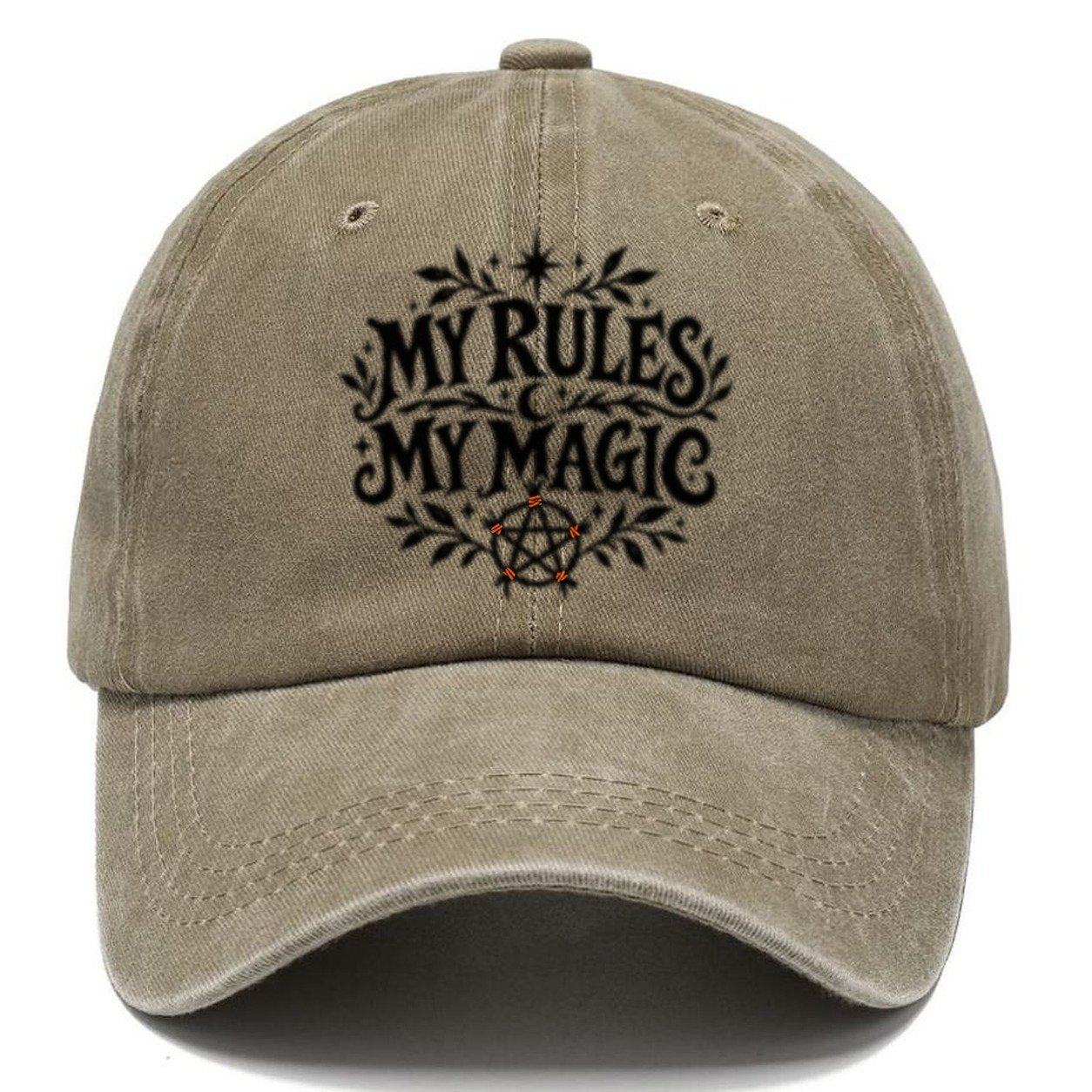 My Rules My Magic Slogan Witch Magic Classic Cap – Warm Sand