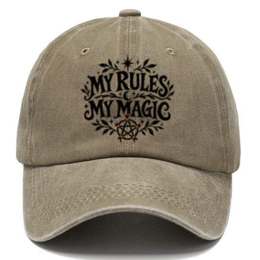 My Rules My Magic Slogan Witch Magic Classic Cap – Warm Sand