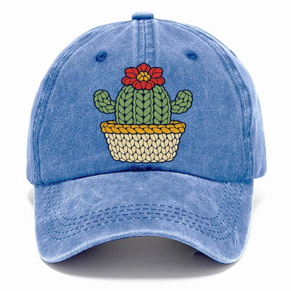 Crocheted Cactus Yarn Crafts Classic Cap – Summer Sky
