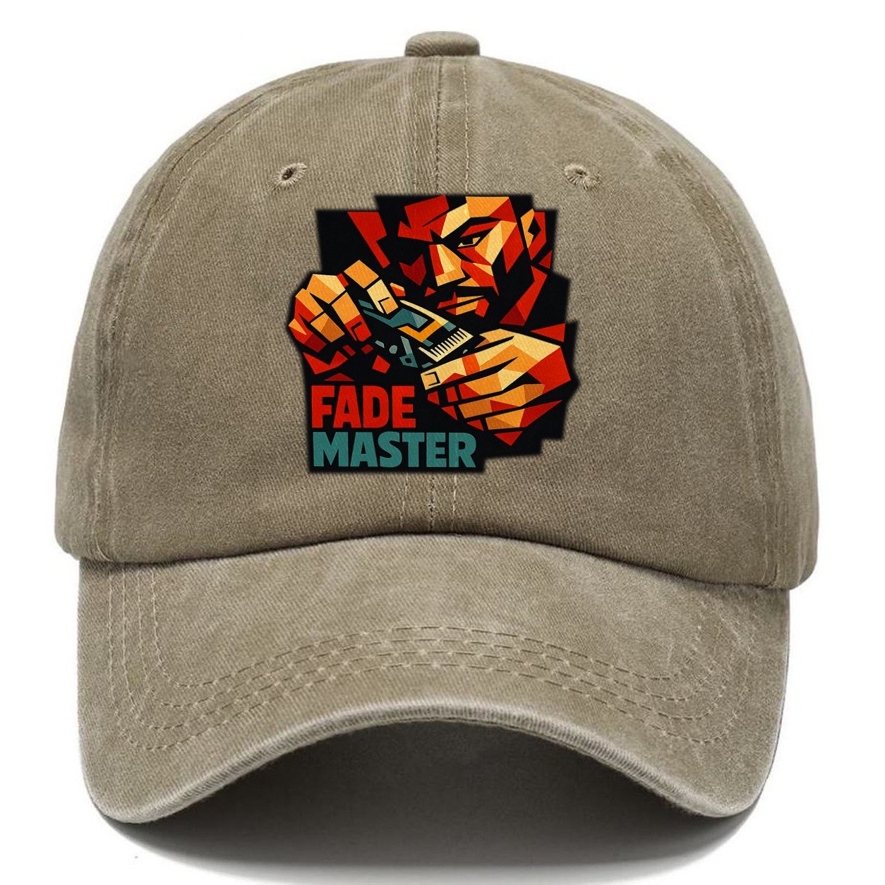 Close Up Barber's Hands Main Geometry Classic Cap – Warm Sand