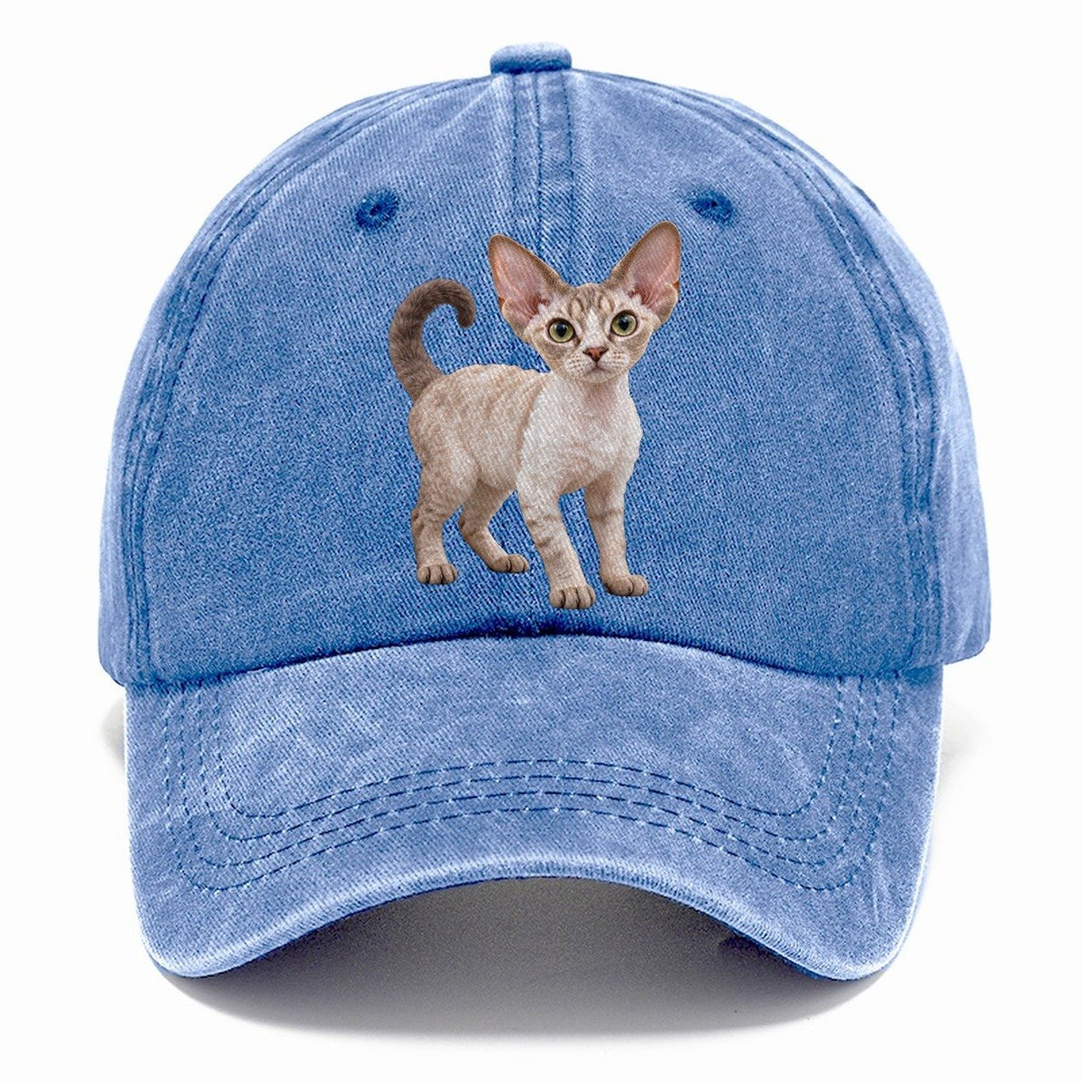 Devon Rex Standing Three Quarter Realistic Cat Portrait Classic Cap – Summer Sky