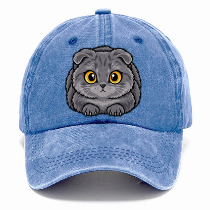 Scottish Fold Loaf Peeking Cats Classic Cap – Summer Sky