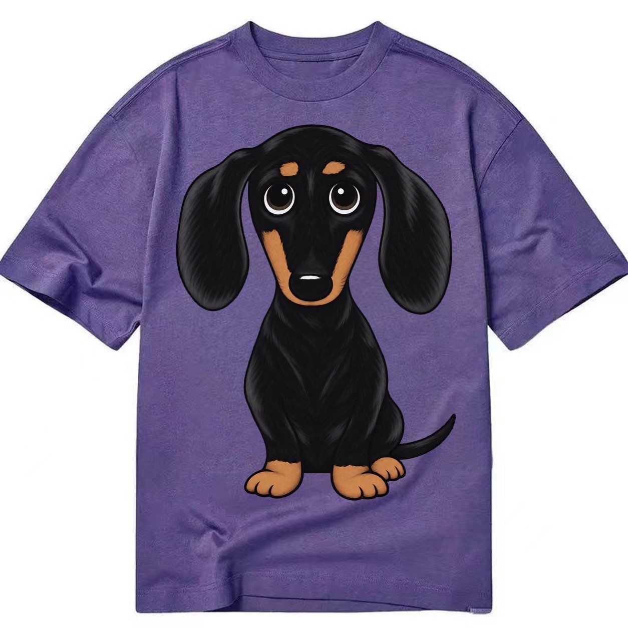 Vintage Style Dachshund Print Classic T-shirt – Purple