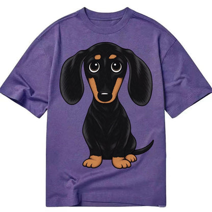 Vintage Style Dachshund Print Classic T-shirt – Purple