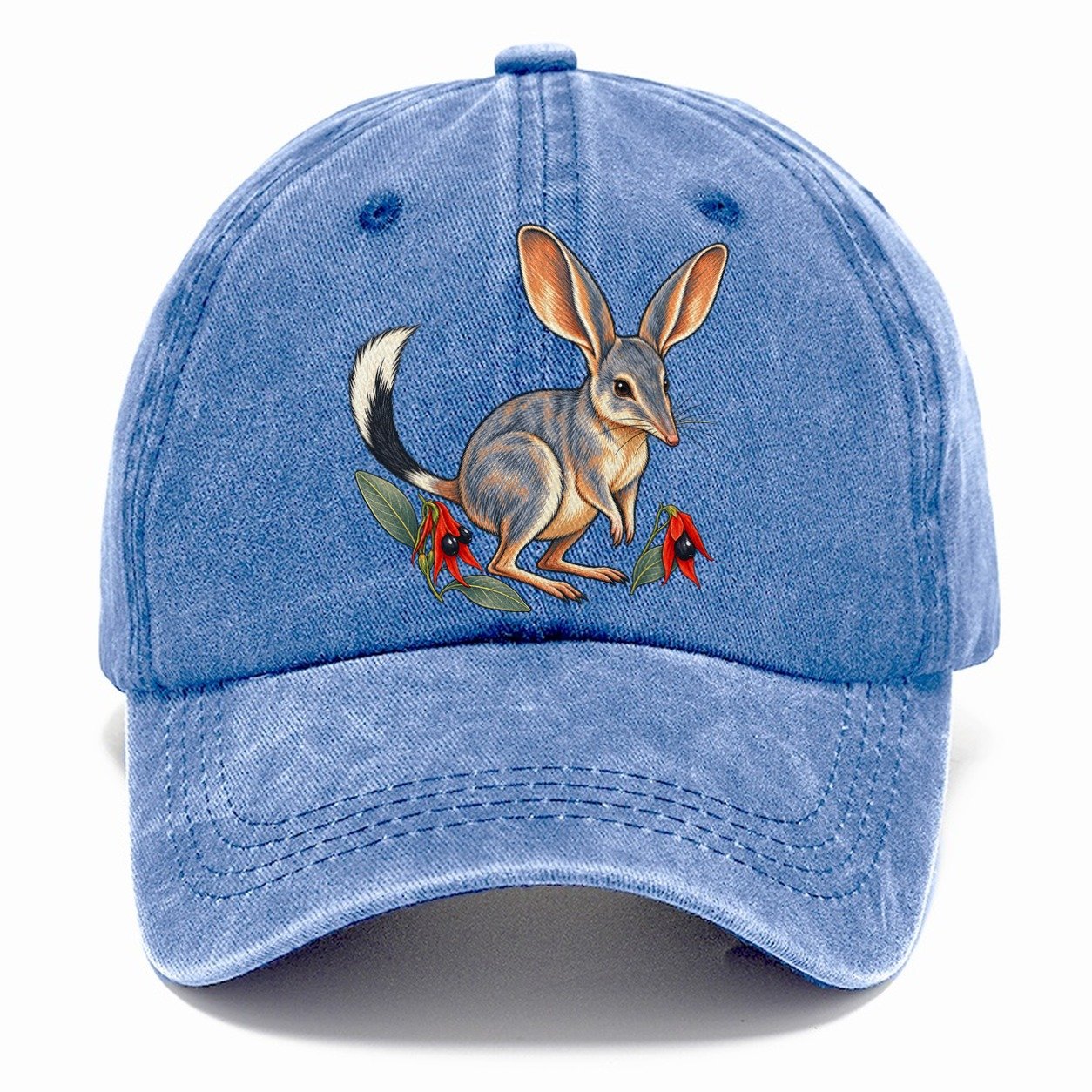 Greater Bilby And Sturt Desert Pea Australia Cultural Icons Classic Cap – Summer Sky