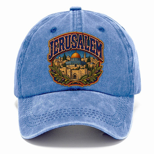 Varsity Arc Jerusalem Lettering Jerusalem Classic Cap – Summer Sky