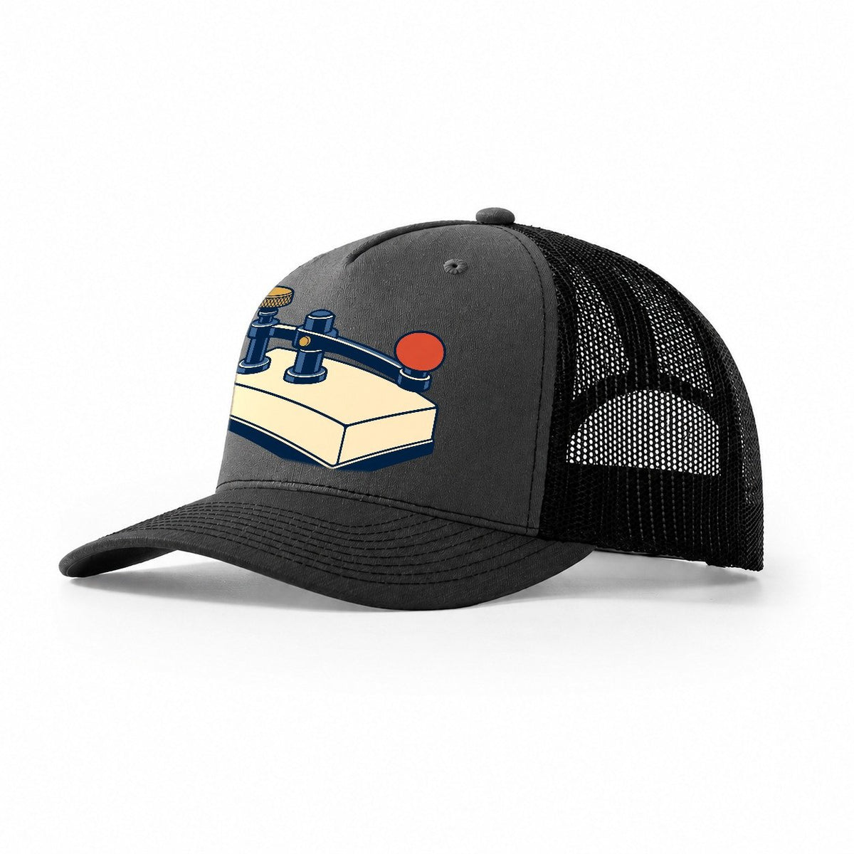 Straight Key Elevation Amateur Radio Trucker Hat – Dark Grey Black