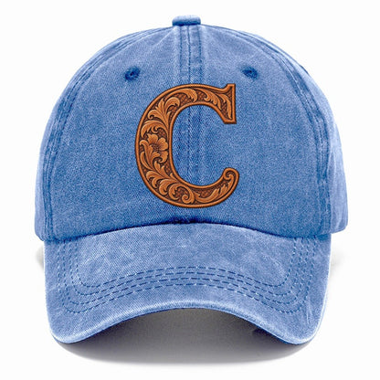 Tooled Leather C Monogram Classic Cap – Summer Sky