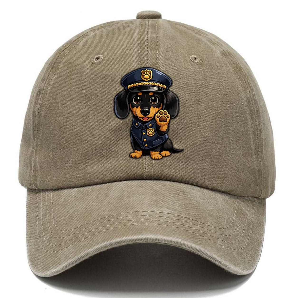 Police Officer Dachshund Classic Cap – Warm Sand