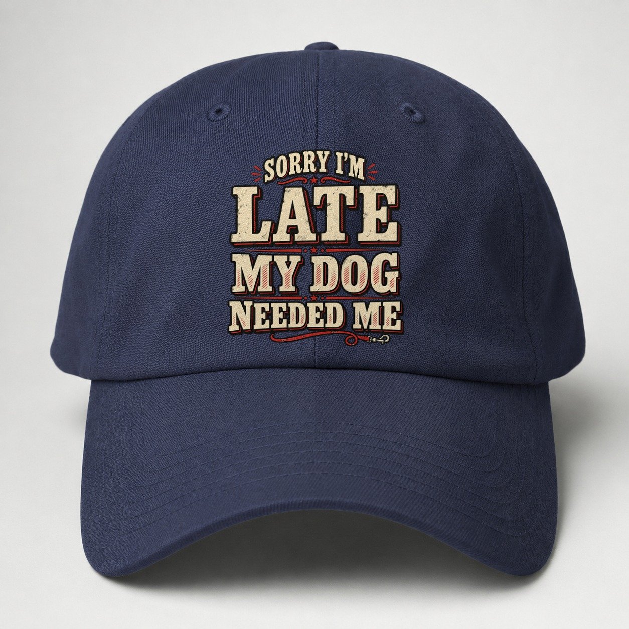 Sorry I M Late My Dog Needed Me American Wit Baseball Cap – Twilight Navy