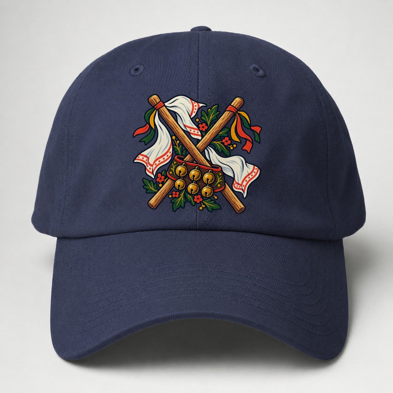 Morris Dance Bells Sticks And Handkerchiefs Uk Culture Heritage Baseball Cap – Twilight Navy