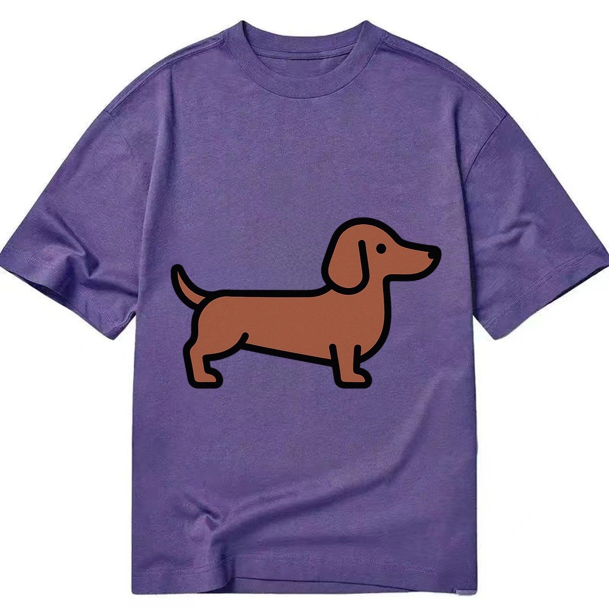 Dachshund Redbrown Smooth Flat Side Profile Classic T-shirt – Purple