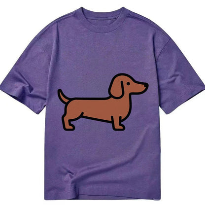 Dachshund Redbrown Smooth Flat Side Profile Classic T-shirt – Purple