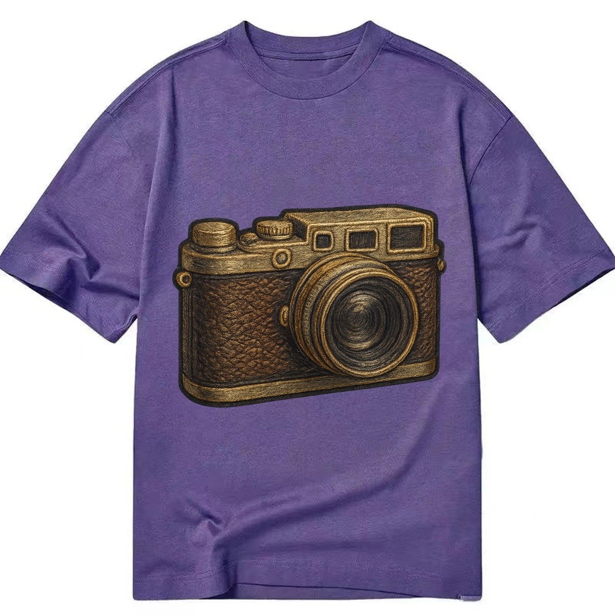 Film Camera Vintage 35mm Camera With Leather And Chrome Classic T-shirt – Purple