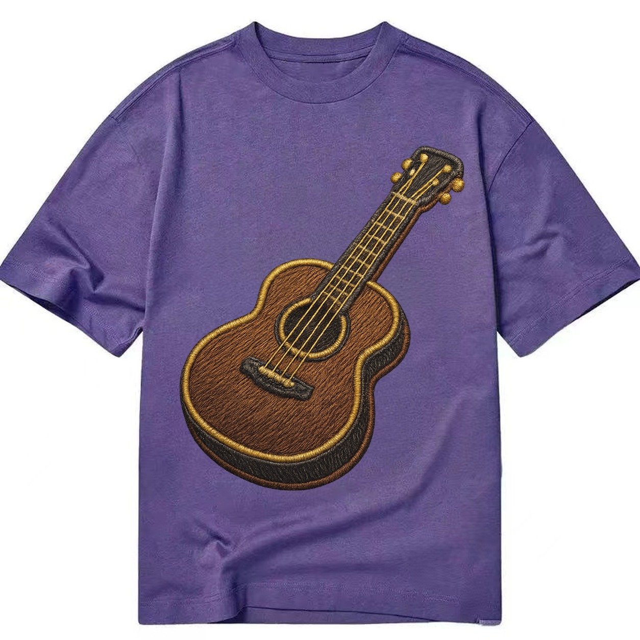 Vintage Guitar Classic Acoustic Guitar With Bronze Strings A Classic T-shirt – Purple