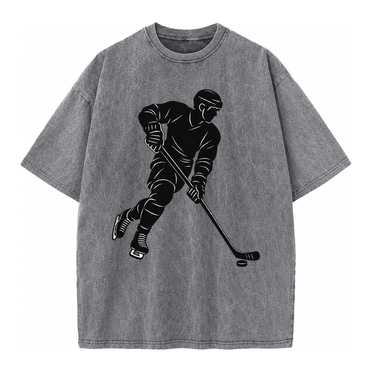 Ice Hockey Player Vintage T-shirt – Grey