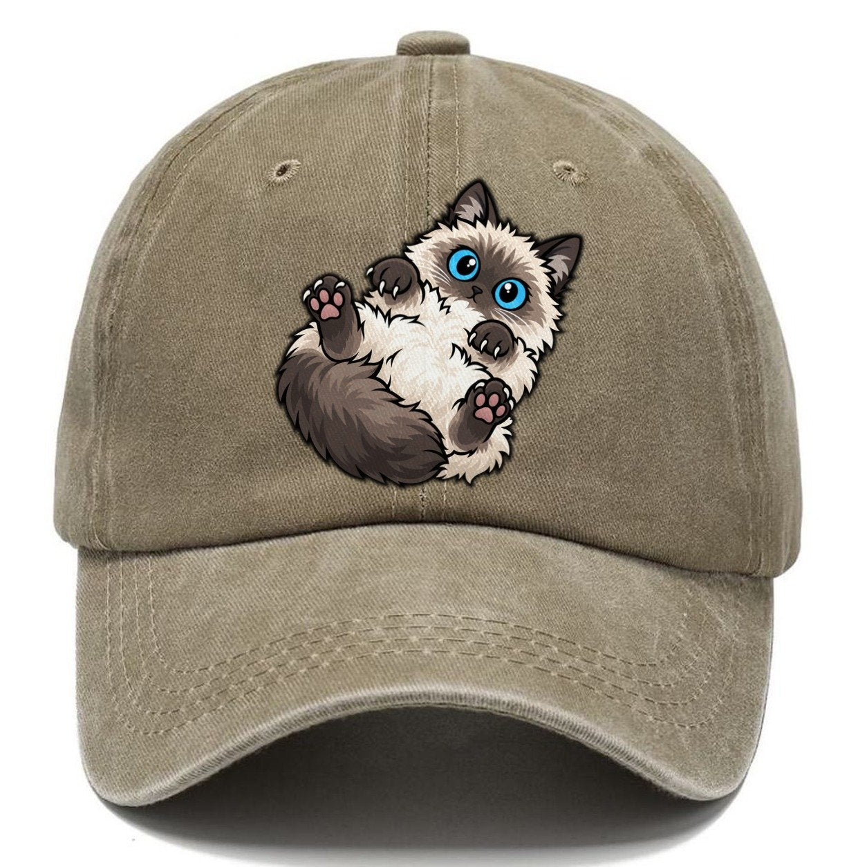 Ragdoll Flopped Peeking Cats Classic Cap – Warm Sand