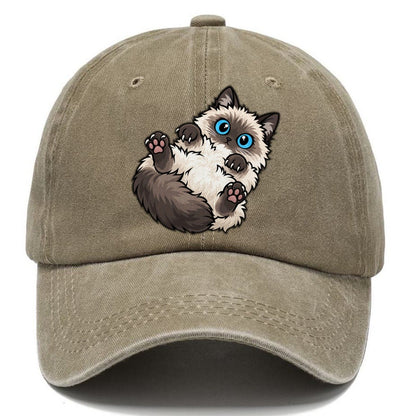 Ragdoll Flopped Peeking Cats Classic Cap – Warm Sand