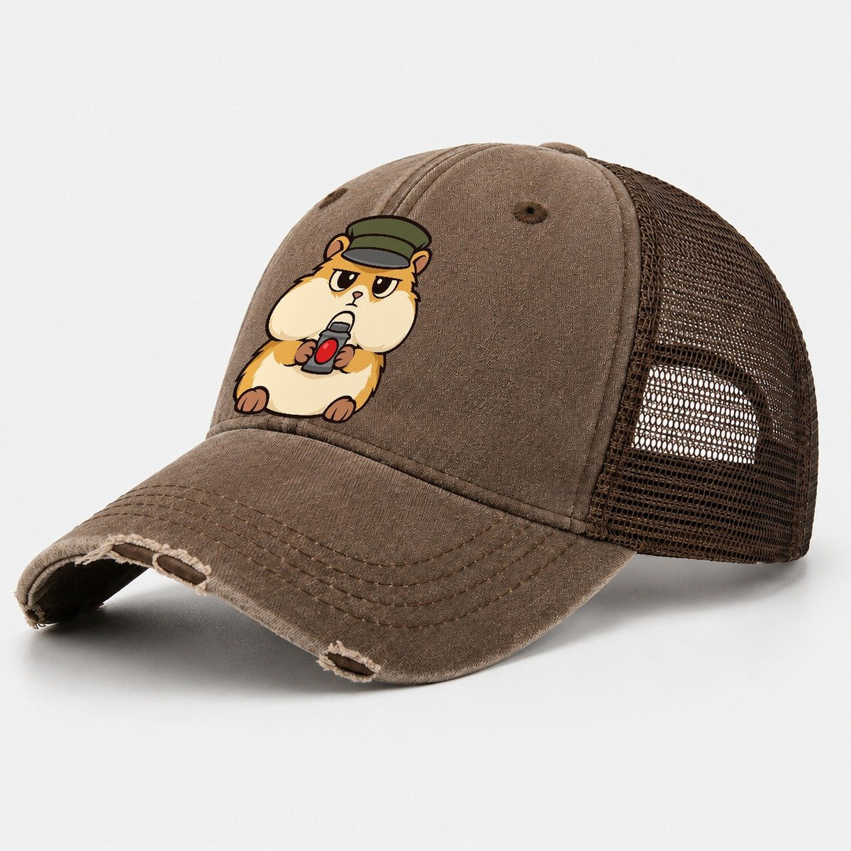 Hamster Station Master Model Railways Washed Trucker Hat – Coffee