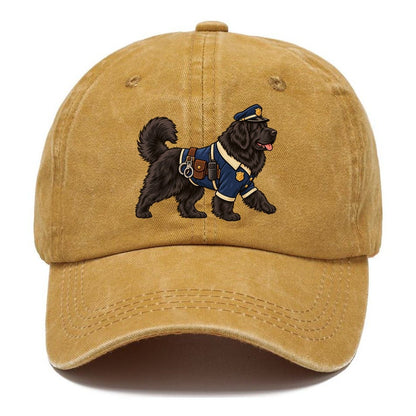 One Newfoundland In Halloween Costume Police Officer Costume With A Tiny Cap And Badge Halloween Dog Parade Classic Cap – Golden Harvest
