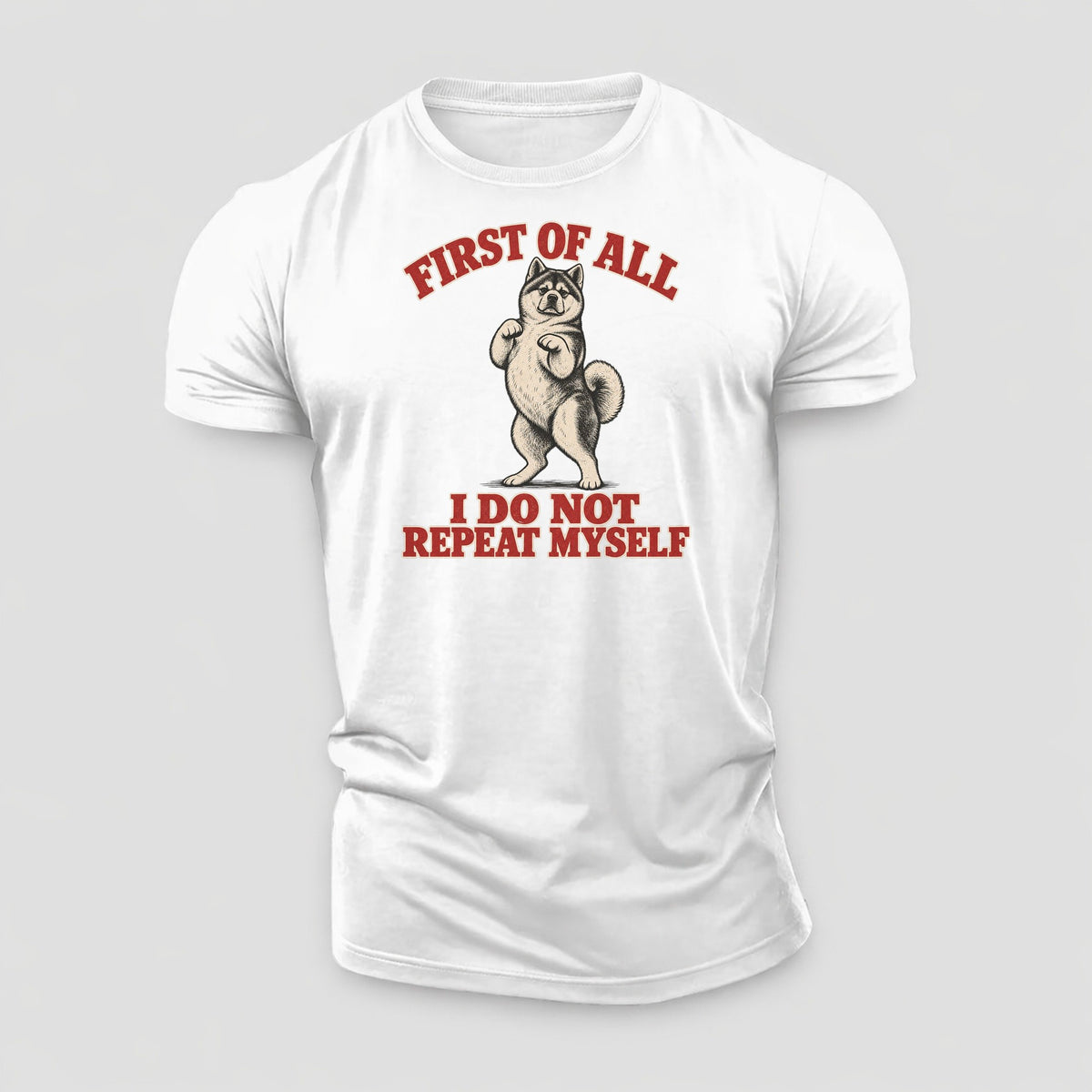 Akita Dog Declarations Cotton T-Shirt – White