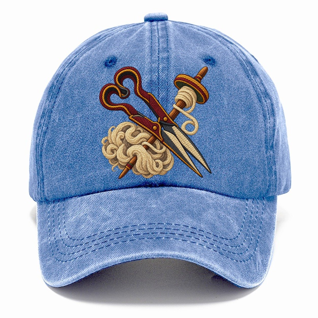 Welsh Wool Shears Spindle And Fleece Uk Culture Heritage Classic Cap – Summer Sky