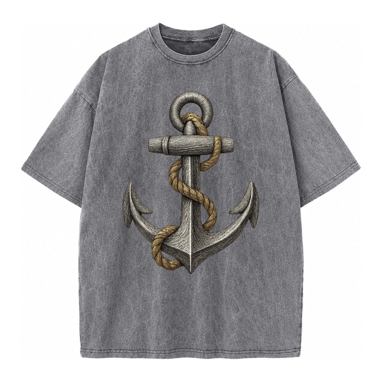Anchor And Rope Vintage T-shirt – Grey